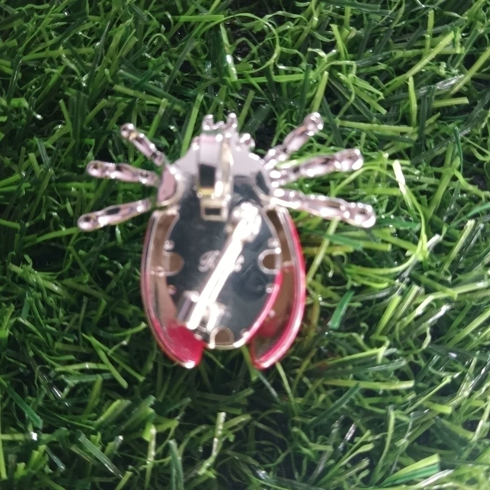 Vintage Ladybug Brooch Red and Black Animal